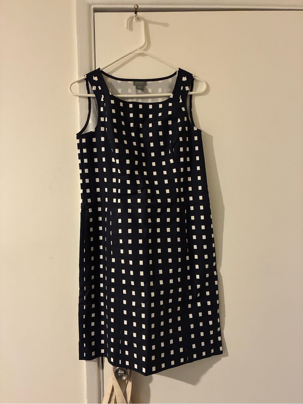 Ann Taylor Black and White Check Shift Dress
